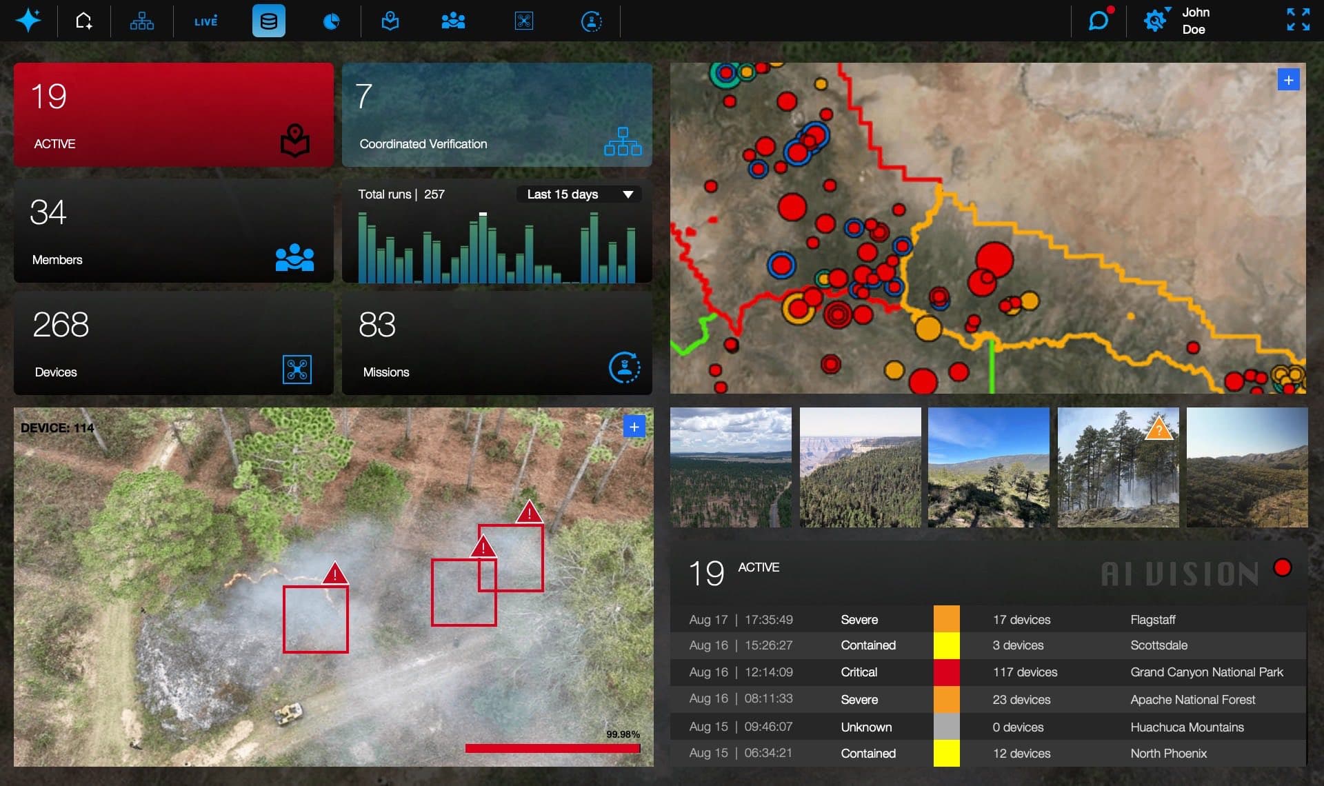 M2 Platform Dashboard - Live fire tracking and mission management